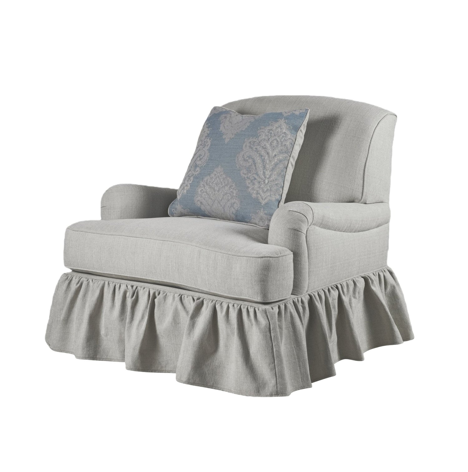 Pastel Pattern Skirted Accent Chair
