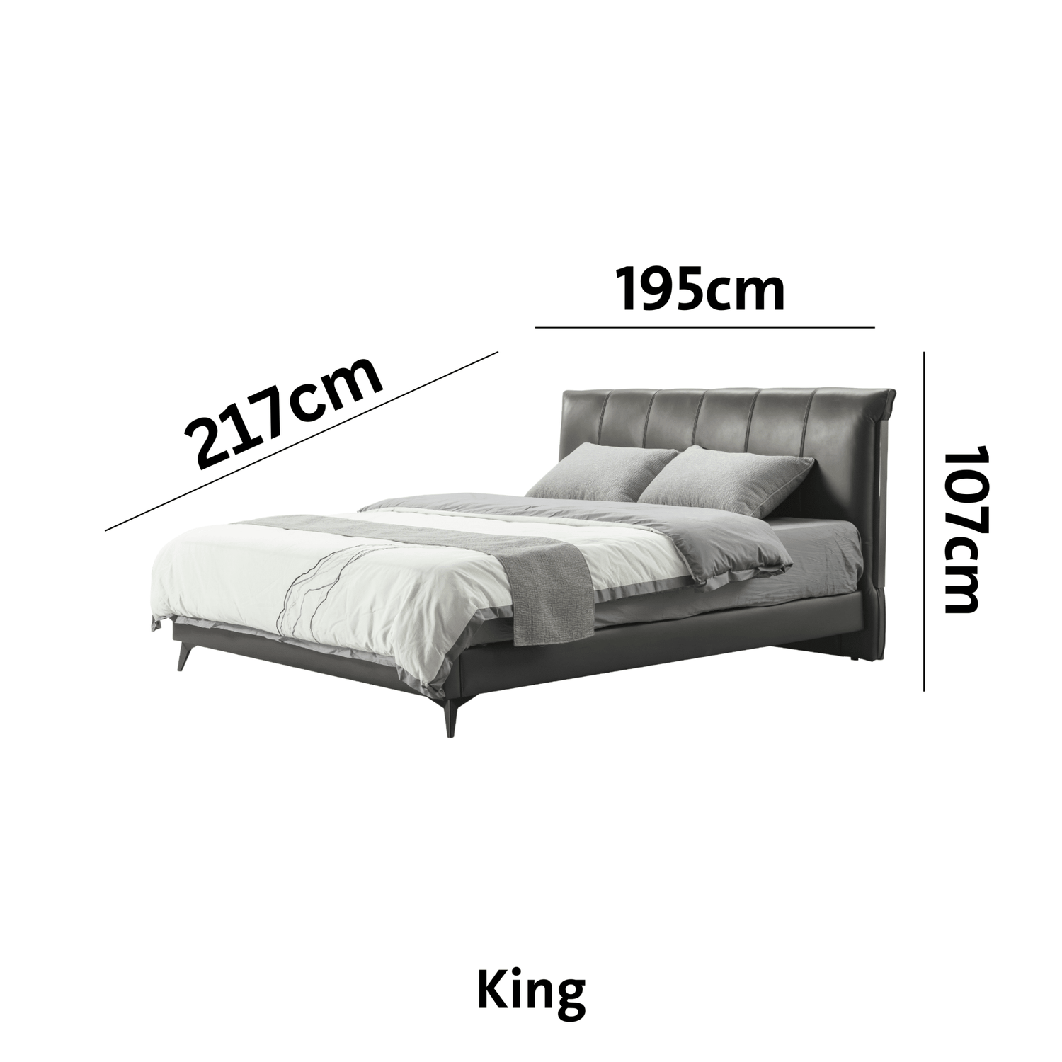 Starlit Sleeper Grey King Bed x W196