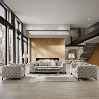 PLAIN TUFT SOFA SET