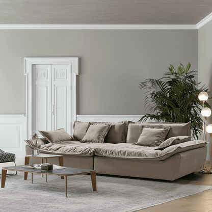 Plush Perfection Taupe 4 Seater Sectional W280
