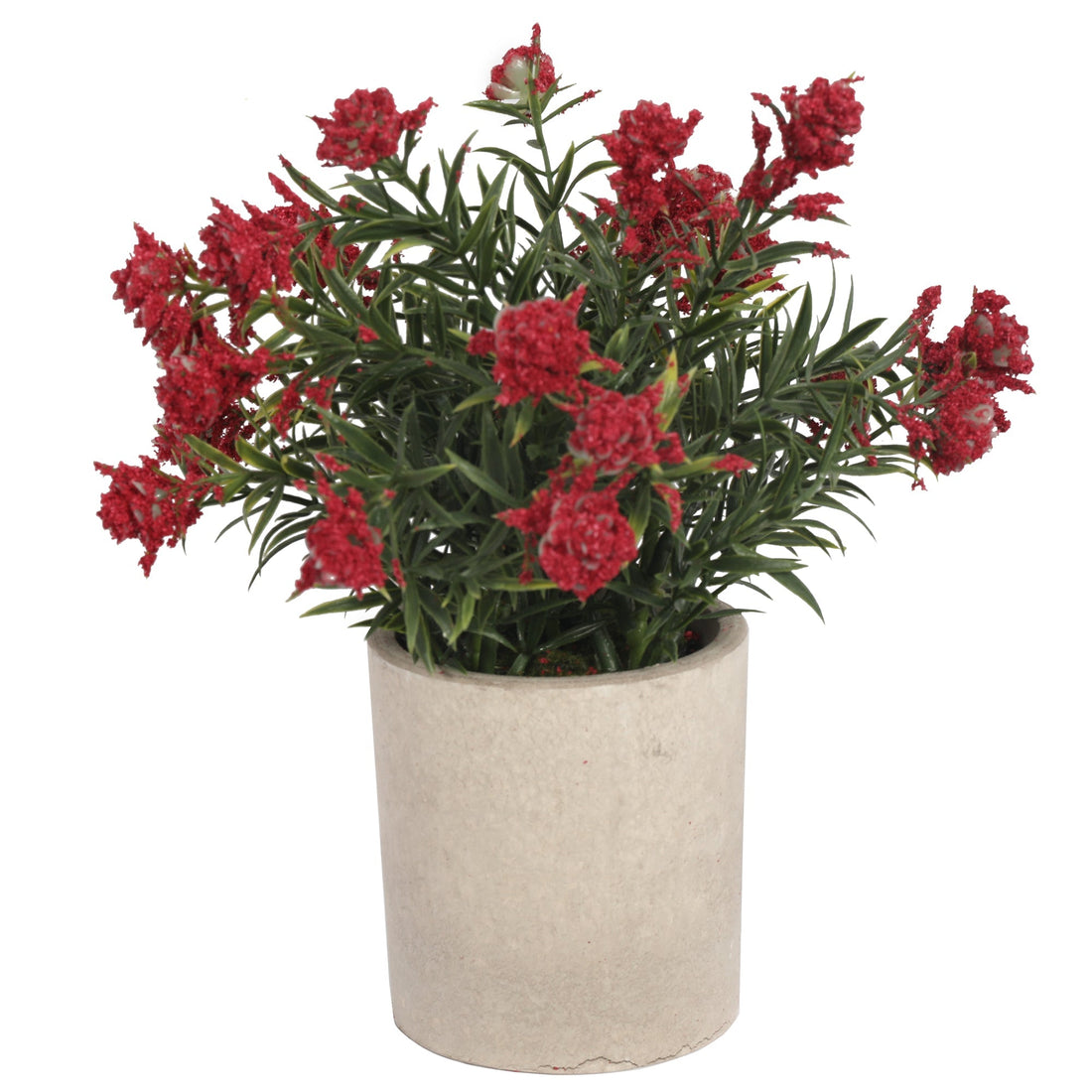 Potted Artificial Small Red Flowers 25CM