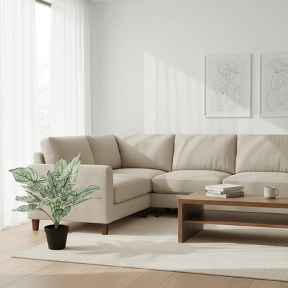 Potted Artificial White Evergreen Aglaonemas 40CM Indoor