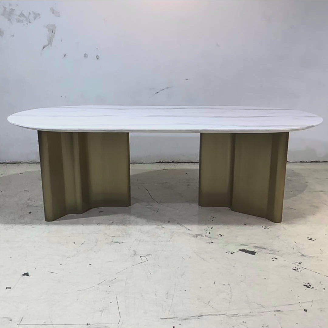 Oval Marble Dining Table -8 Persons