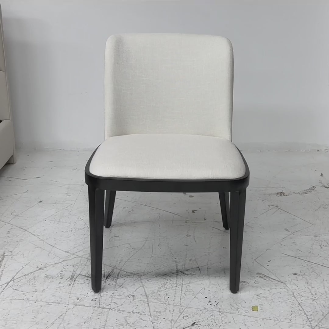 off-white dining chair black legs