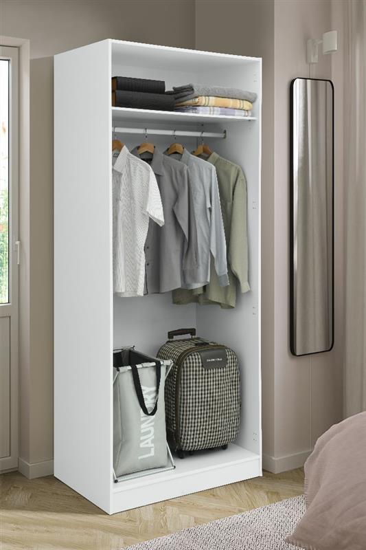 Provence White Wood Wardobe with 4 Panel Doors &amp; 2 Mirror Doors