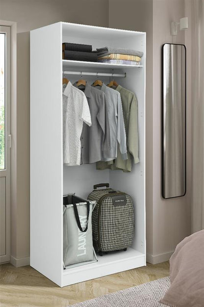 Provence White Wood Wardobe with 4 Panel Doors &amp; 2 Mirror Doors