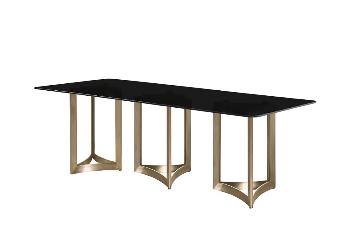 Alexa Black Glass Dining Table