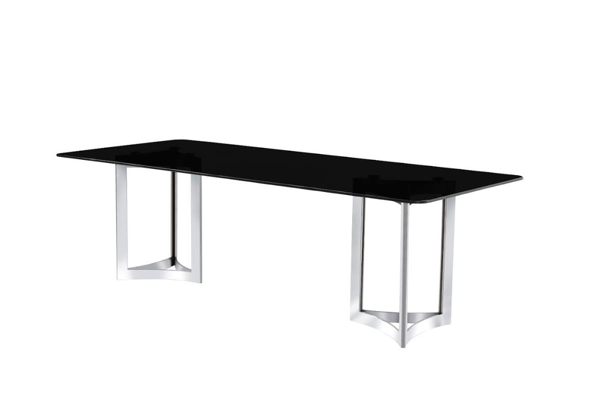 Alexa Black Glass Dining Table