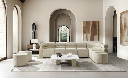 Raghad&amp;Aseel Modular Fabric 1/4 Sector Ottoman