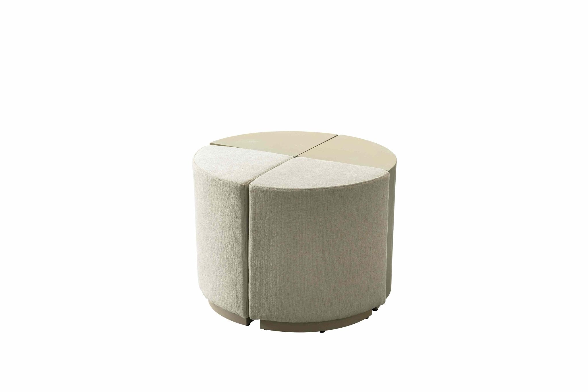 Raghad&amp;Aseel Modular Wooden 1/4 Sector Ottoman