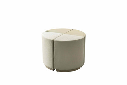 Raghad&amp;Aseel Modular Wooden 1/4 Sector Ottoman