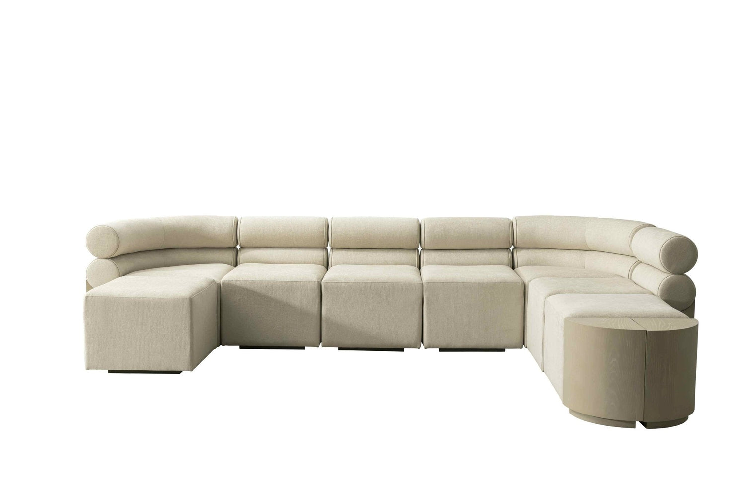 Raghad&amp;Aseel Modular Wooden 1/4 Sector Ottoman