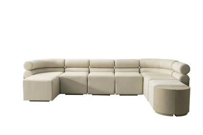 Raghad&amp;Aseel Modular Wooden 1/4 Sector Ottoman