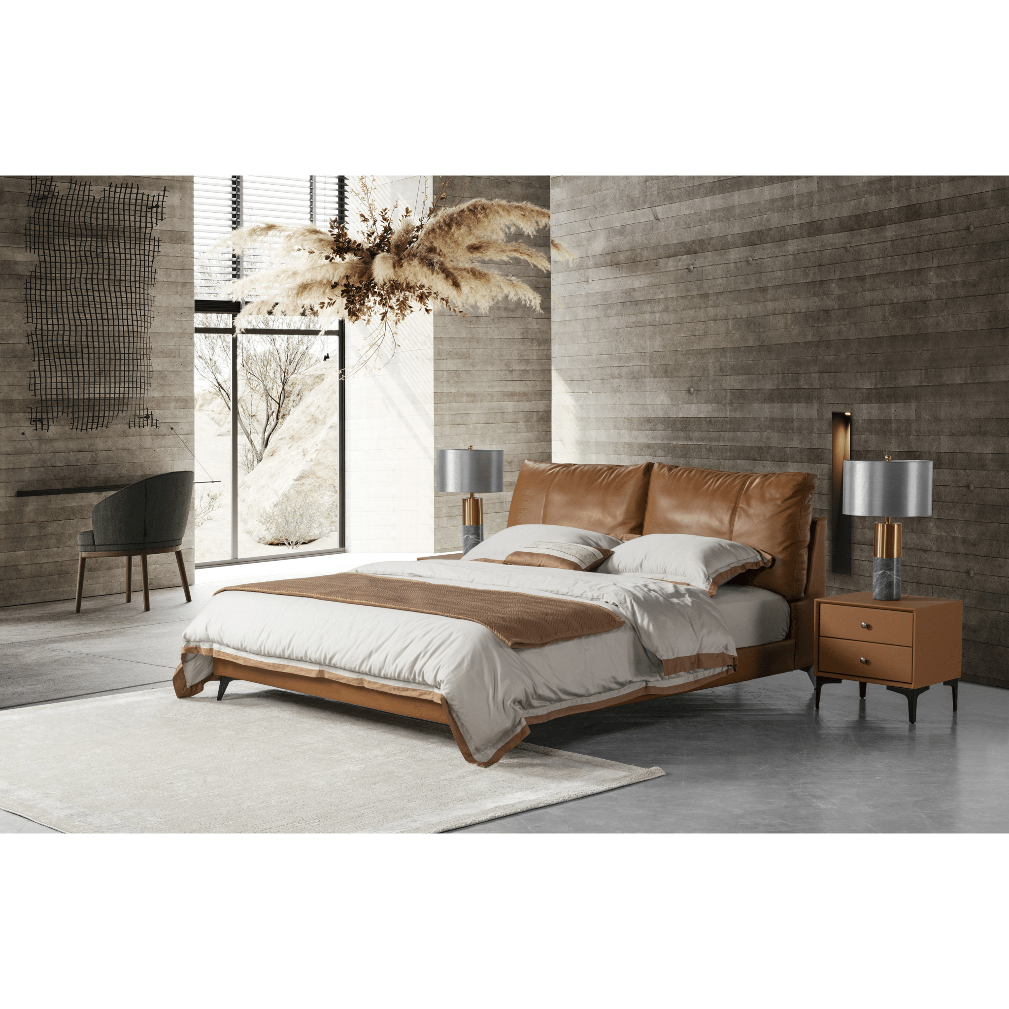 Starlit Sleeper Grey King Bed x W196