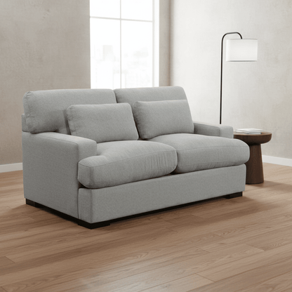 Rodeo Loveseat With 2 Bolster Pillows In Grey