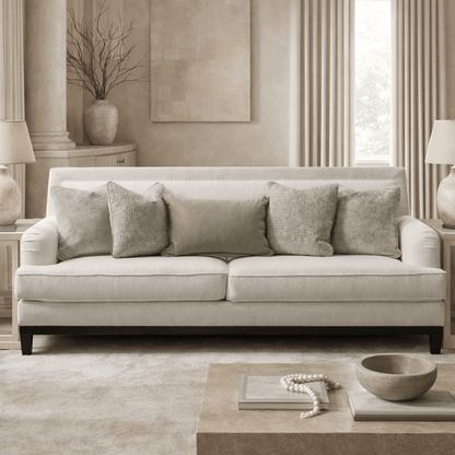 Romanian Key Beige 4 Seater Sofa