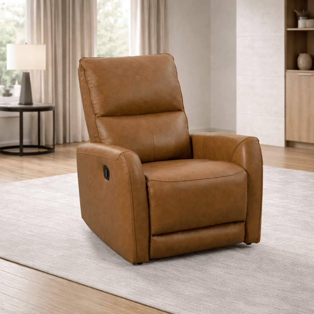 كرسي استرخاء يدوي Roots Comfort من الجلد البني