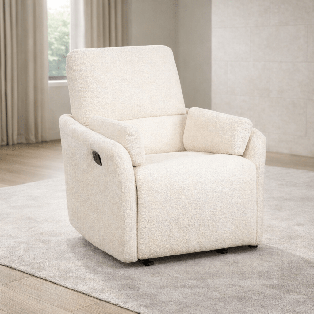 كرسي استرخاء يدوي دوار من Roots Comfort باللون الأبيض