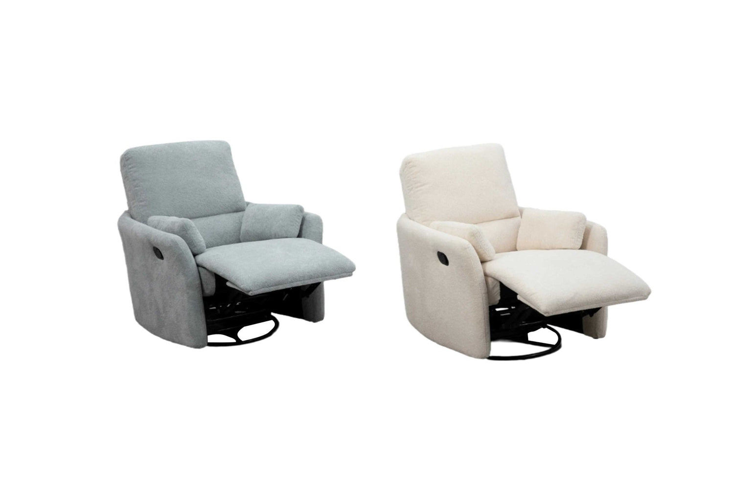 Roots Comfort White Manual Recliner Swivel