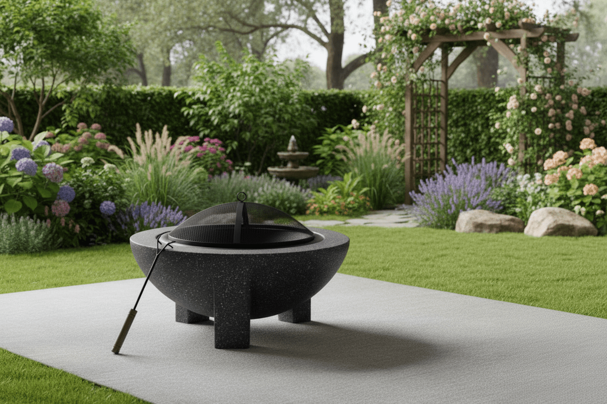 Round Firepit Dark Gray - L74XW74xH43CM