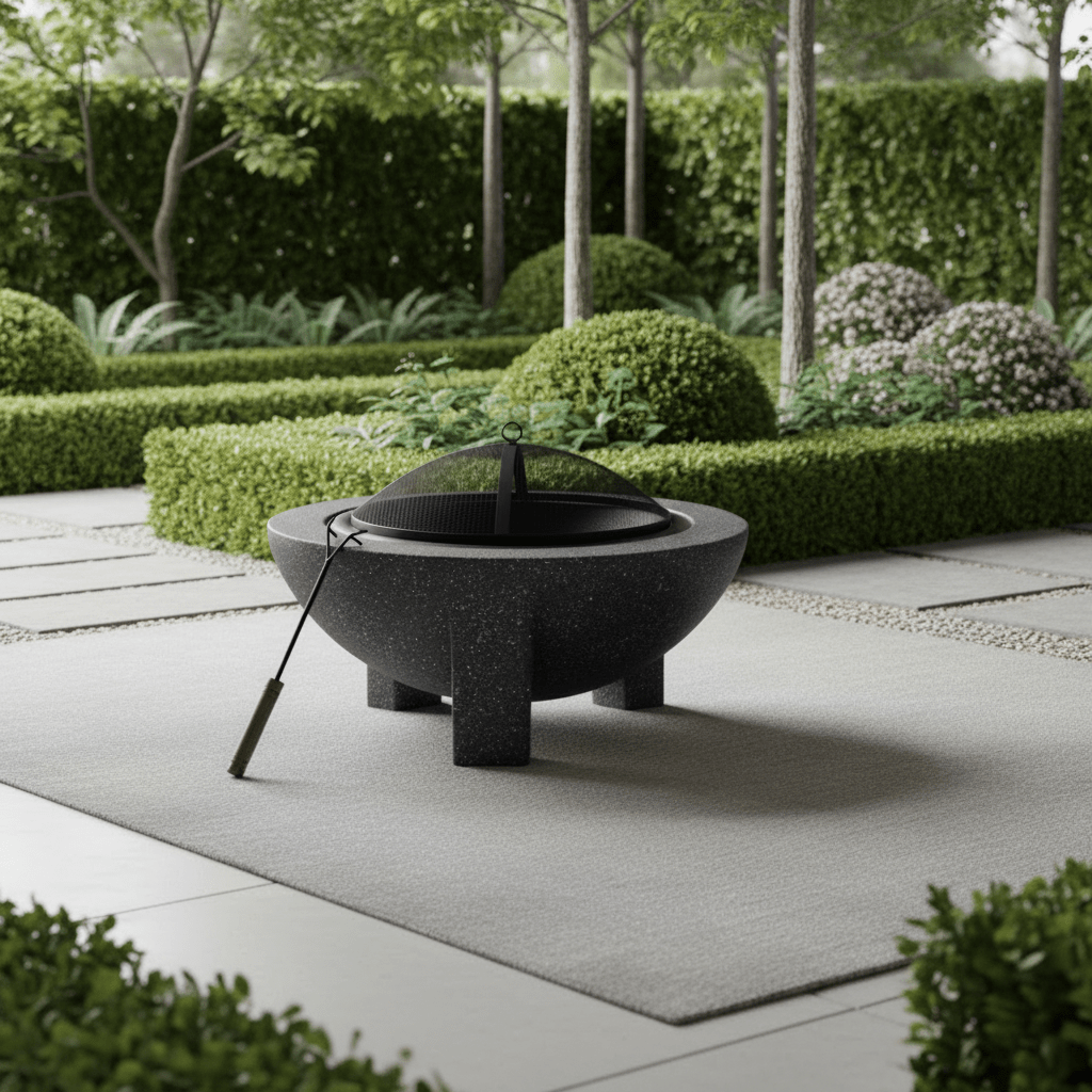 Round Firepit Dark Gray - L74XW74xH43CM