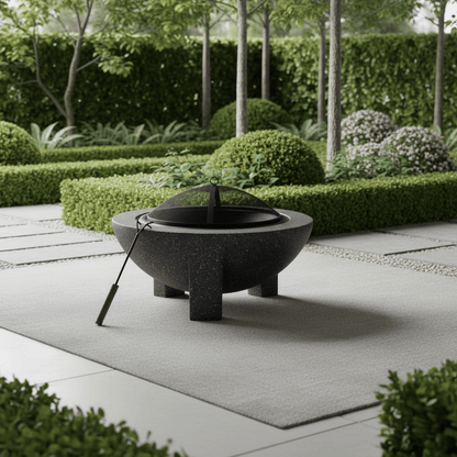 Round Firepit Dark Gray - L74XW74xH43CM