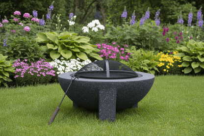 Round Firepit Dark Gray - L74XW74xH43CM