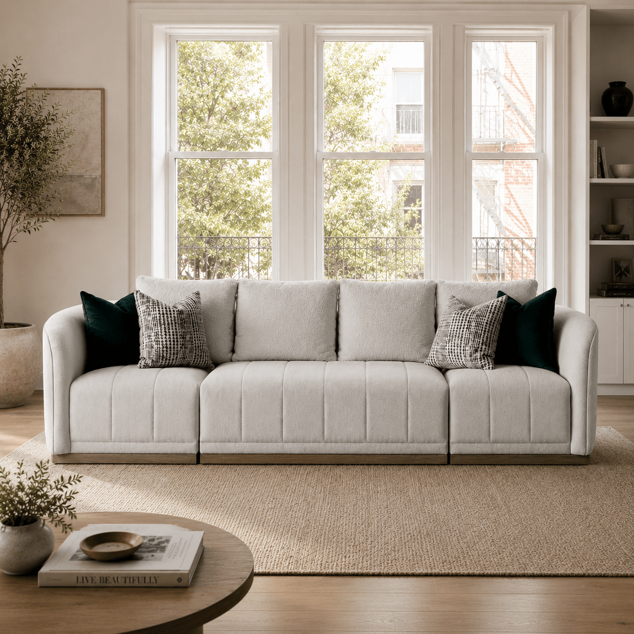Sebastian Beige 5 Seater Sofa