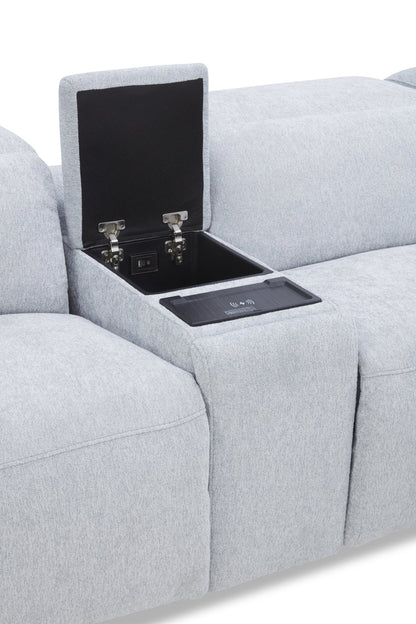 Seequence Gray Console Table W Wireless Charger