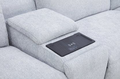 Seequence Gray Console Table W Wireless Charger