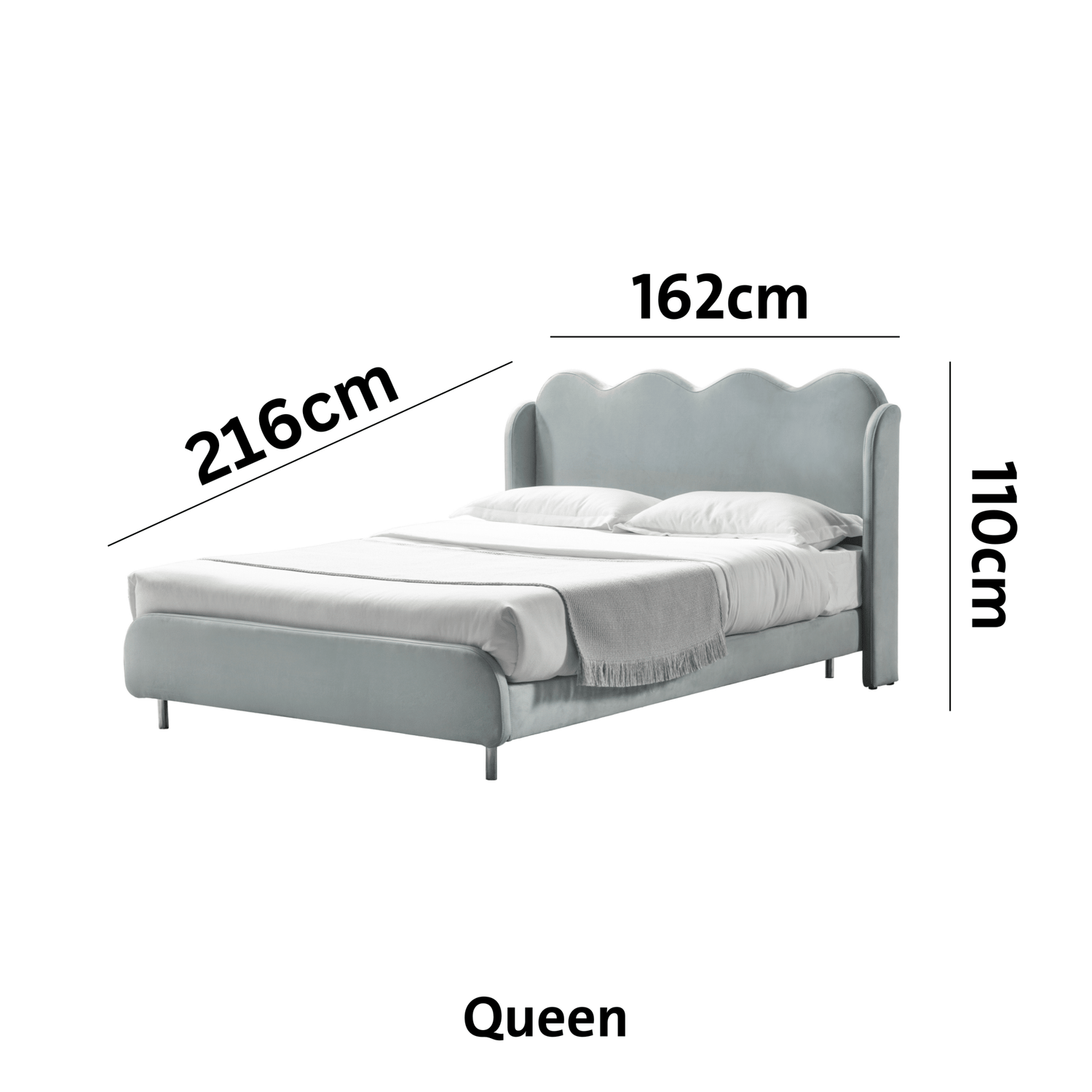 Starlit Sleeper Grey King Bed x W196