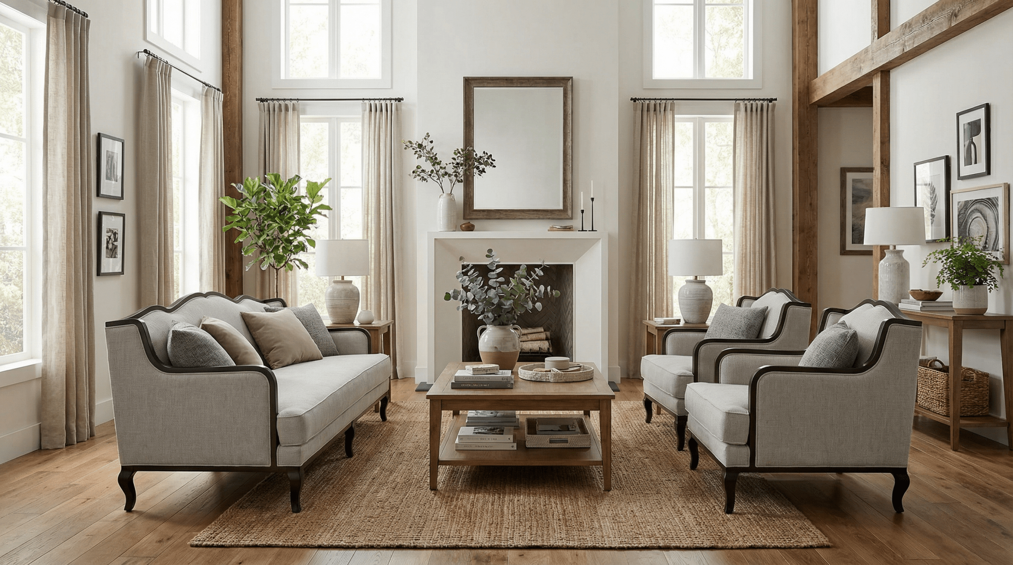Shoug Grey Sofa Set
