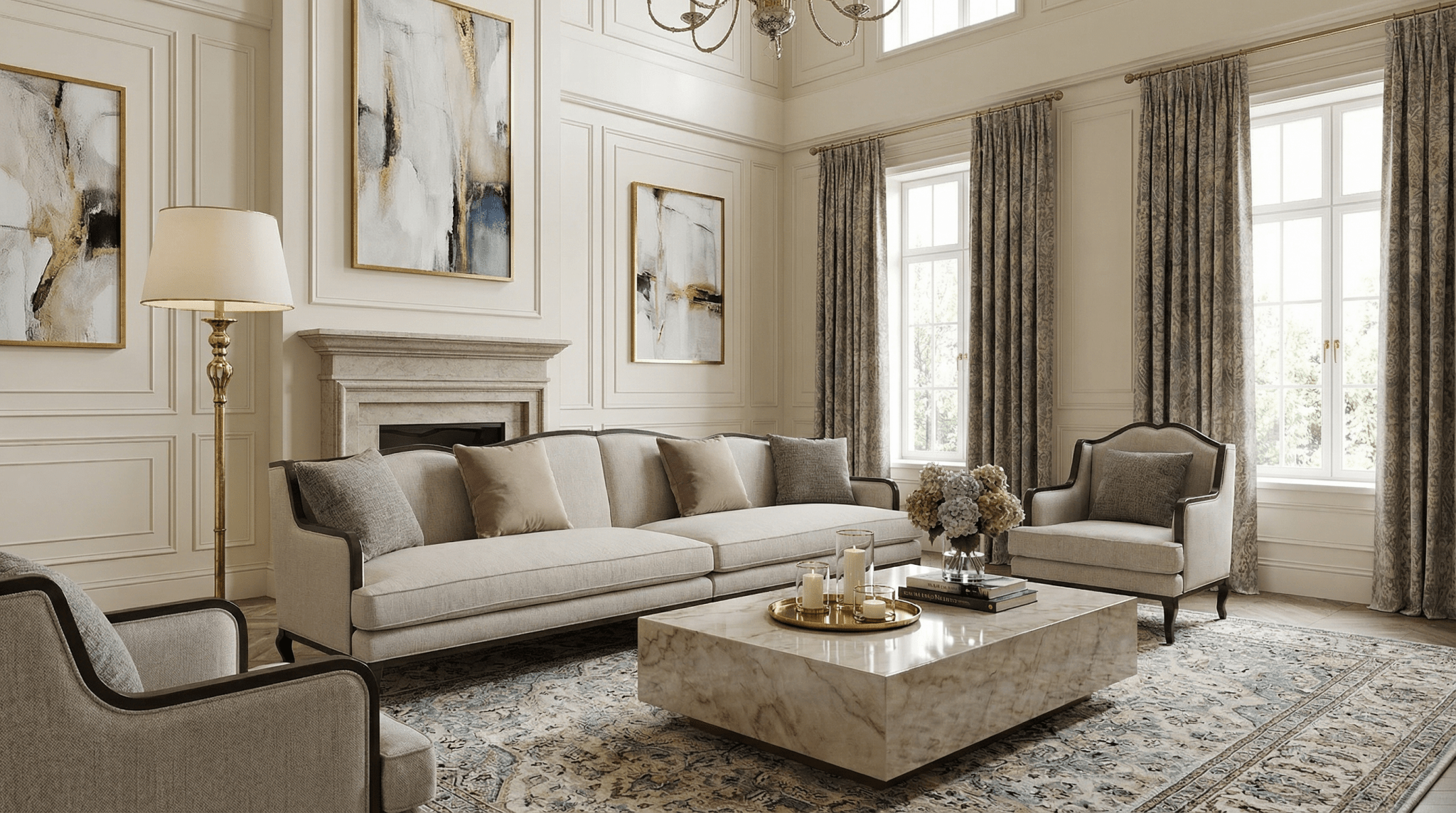 Shoug Grey Sofa Set