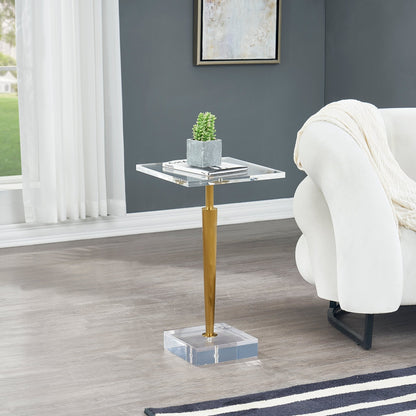 Silver Accent table Acrylic Top