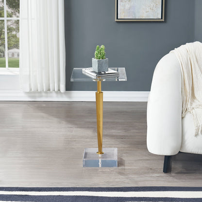 Silver Accent table Acrylic Top