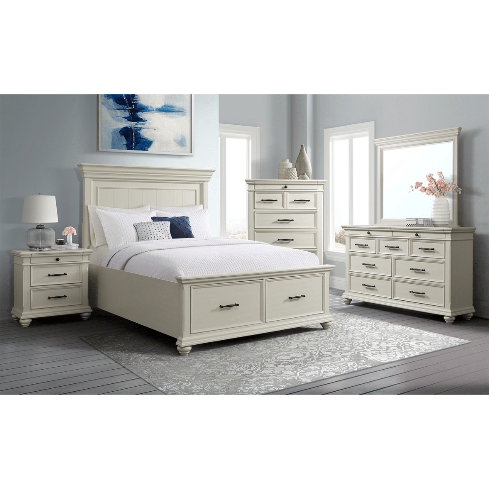 Slater Creamy White Nightstand W/Usb 