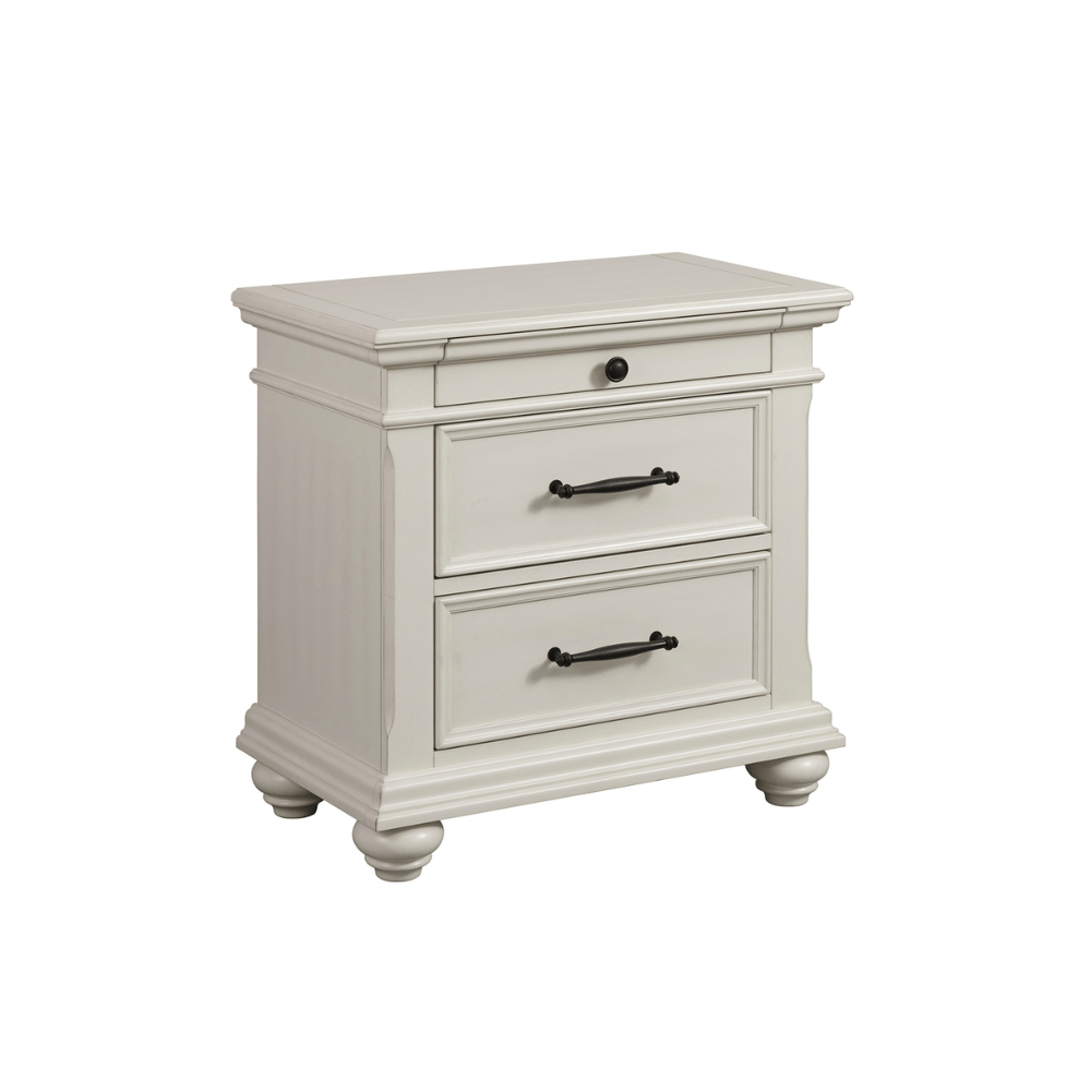 Slater Creamy White Nightstand W/Usb 