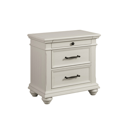 Slater Creamy White Nightstand W/Usb 