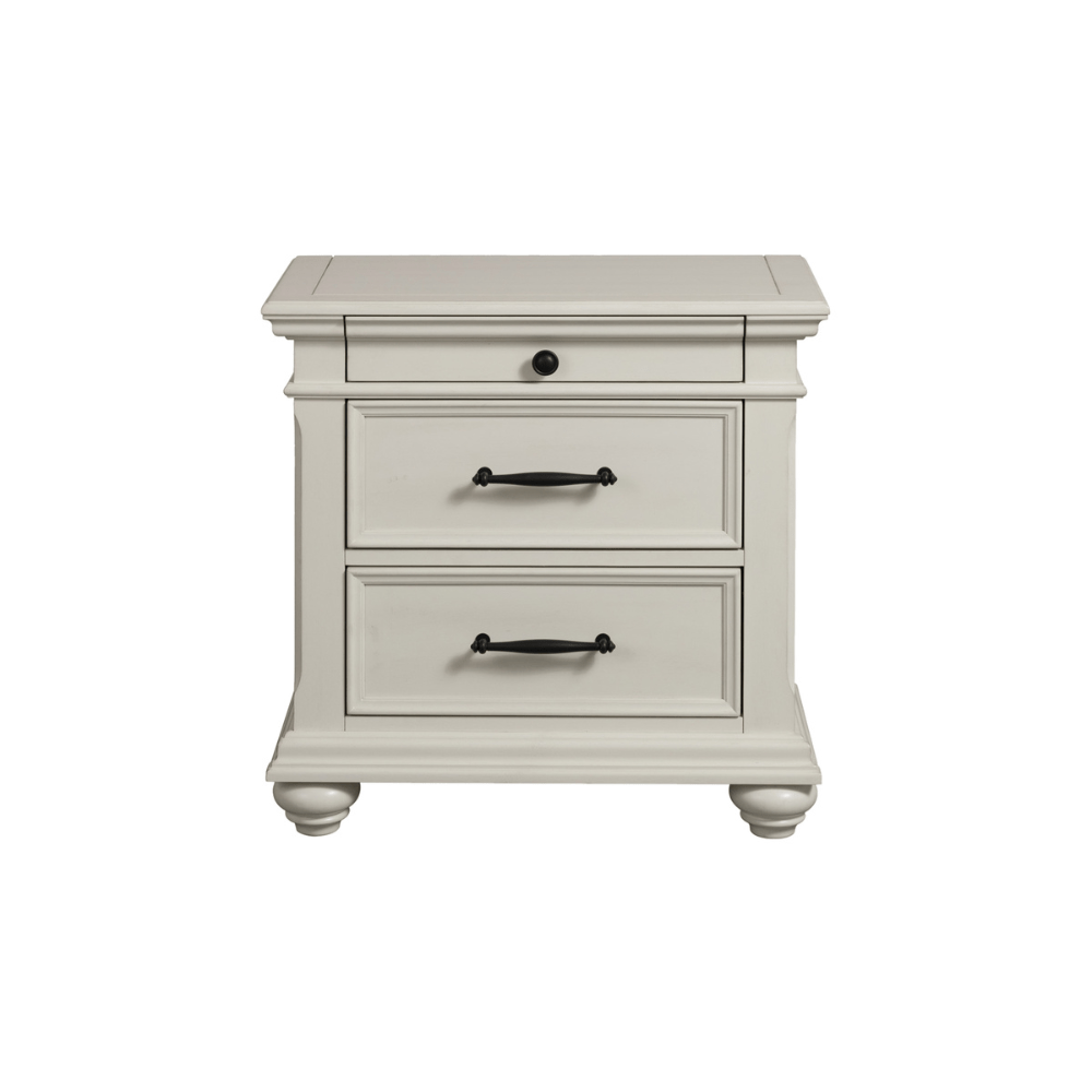Slater Creamy White Nightstand W/Usb 