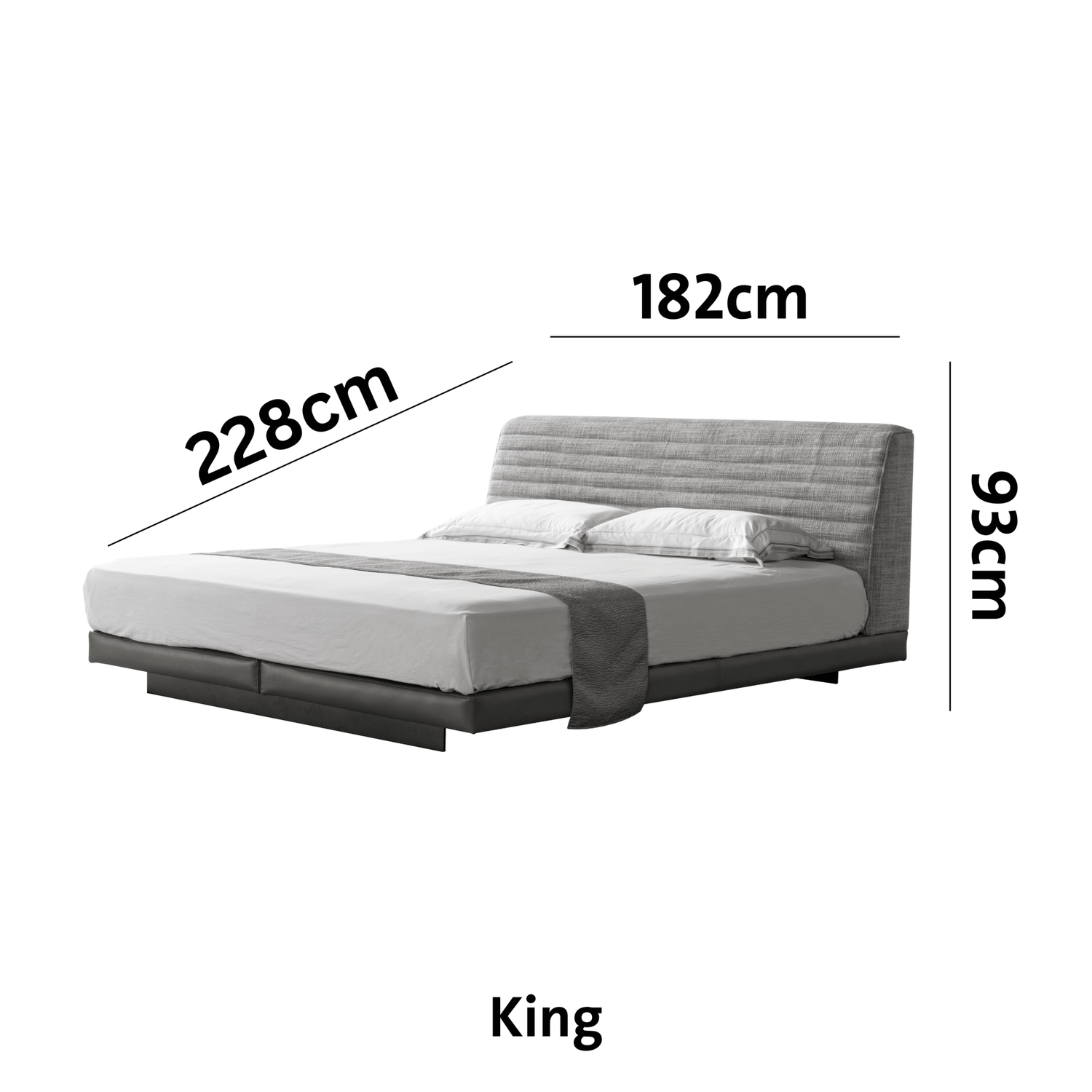 Starlit Sleeper Grey King Bed x W196