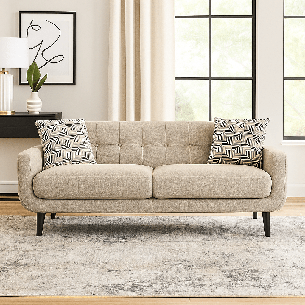 Sofa in Debussy Cappuccino with 2 Pillows