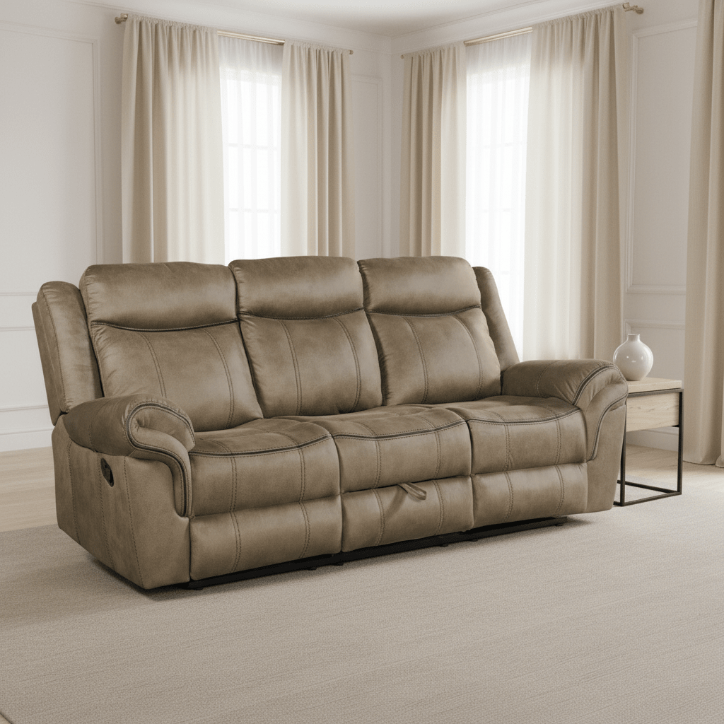 Sorrento Motion Sofa with Dropdown in T101 Brown