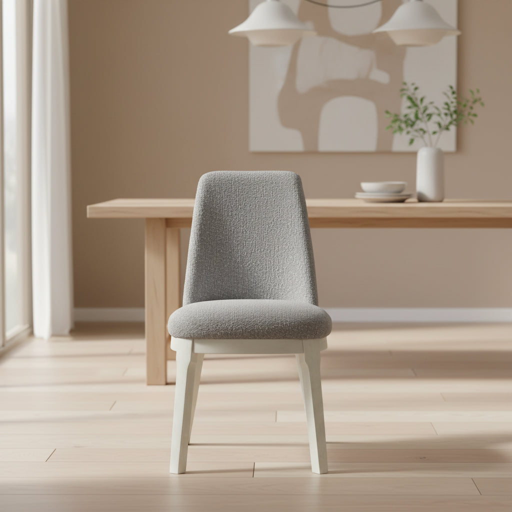 South Beach Light Grey Bouclé Dining Side Chair