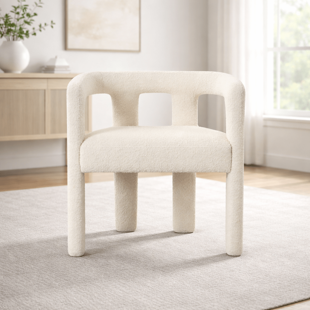 Spartacus Cream Boucle Dining Chair