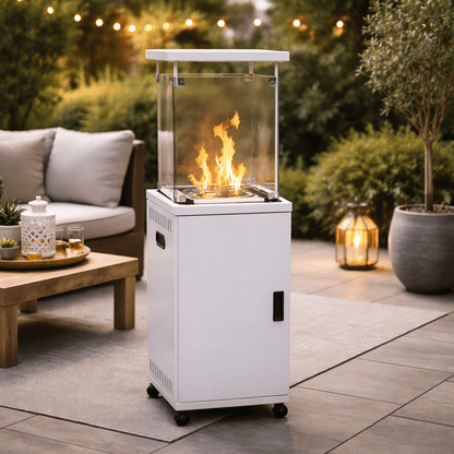 Square Fire Pit with Glass Panel