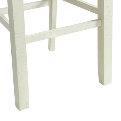Stone 30in Bar Scroll Back Stool w/Fabric Seat in White (2 Per Carton)