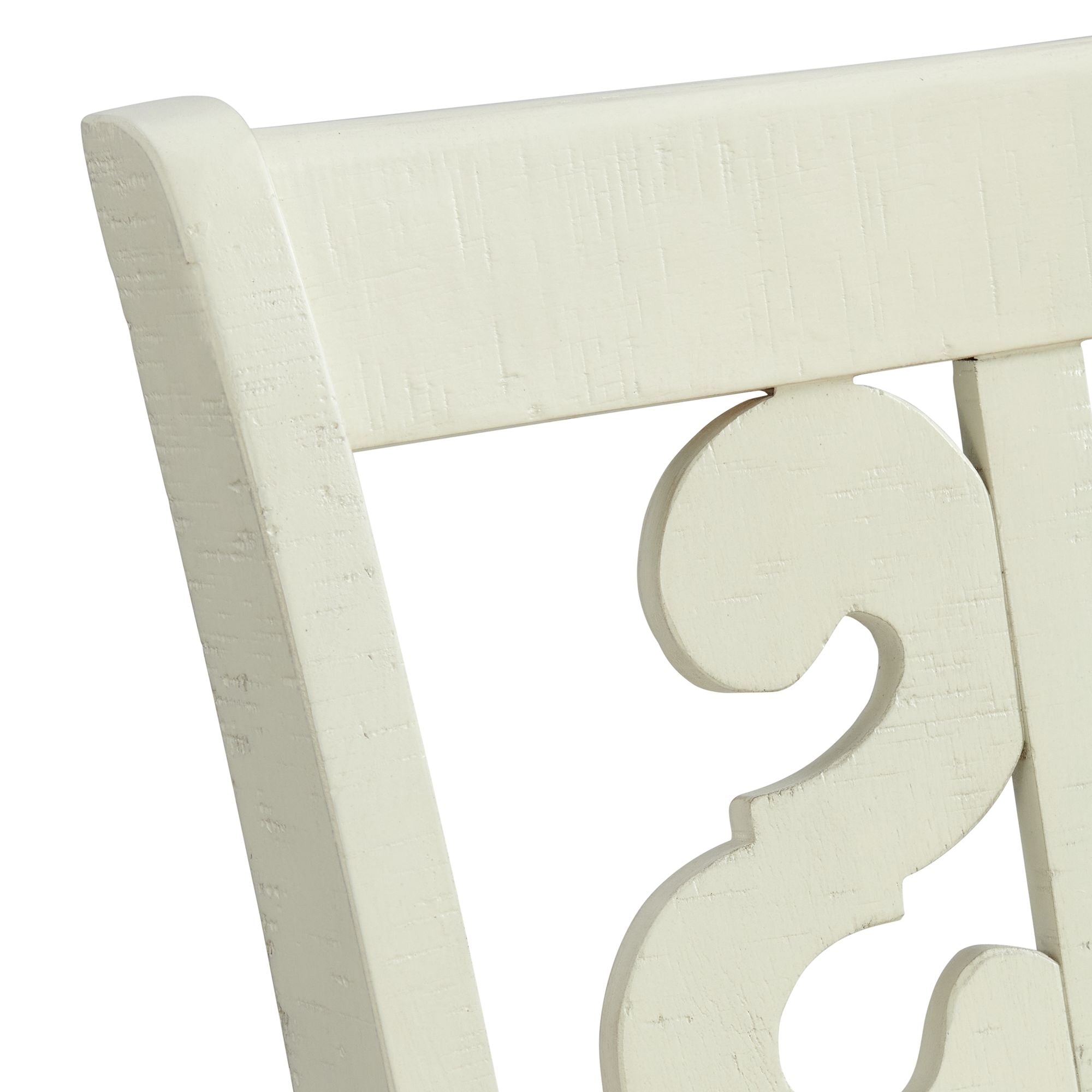 Stone 30in Bar Scroll Back Stool w/Fabric Seat in White (2 Per Carton)