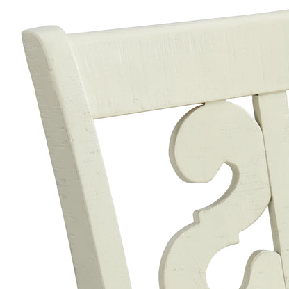 Stone 30in Bar Scroll Back Stool w/Fabric Seat in White (2 Per Carton)