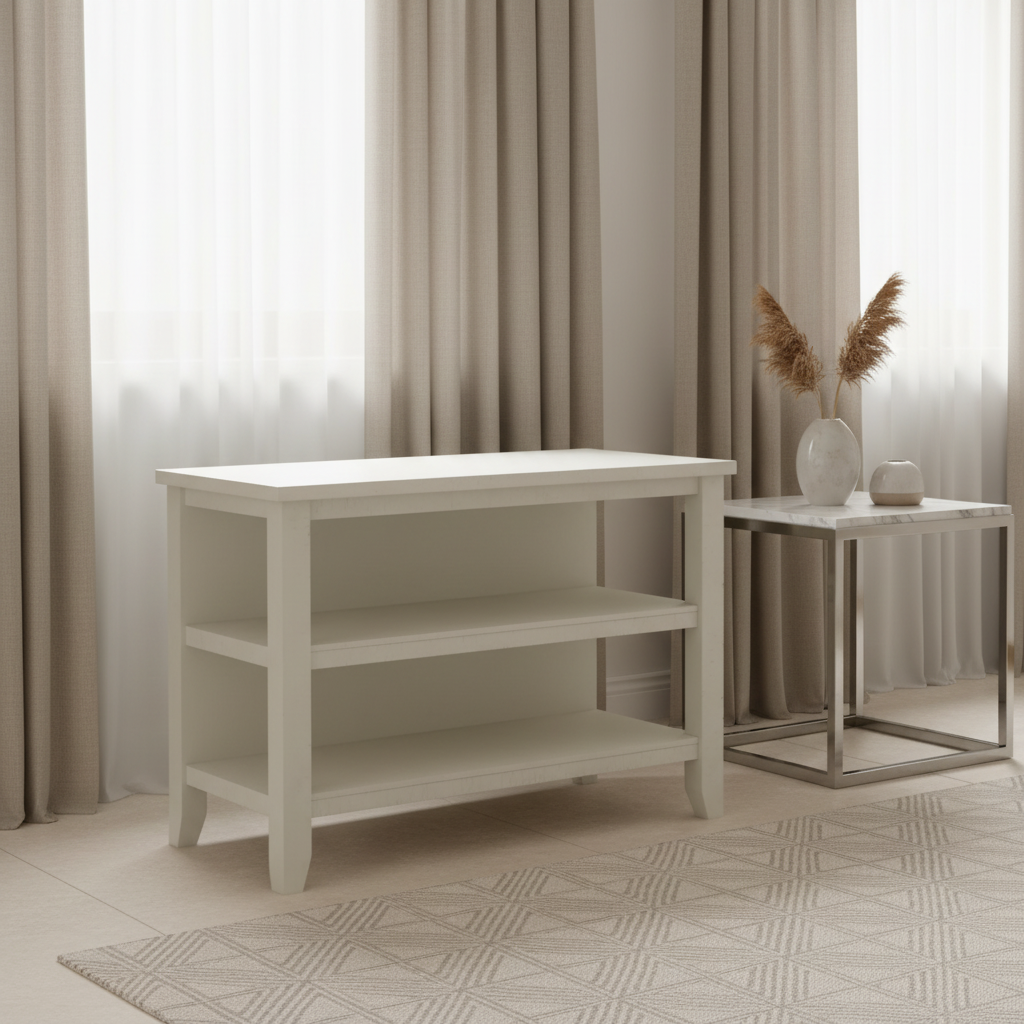 Stone Kitchen Island In White