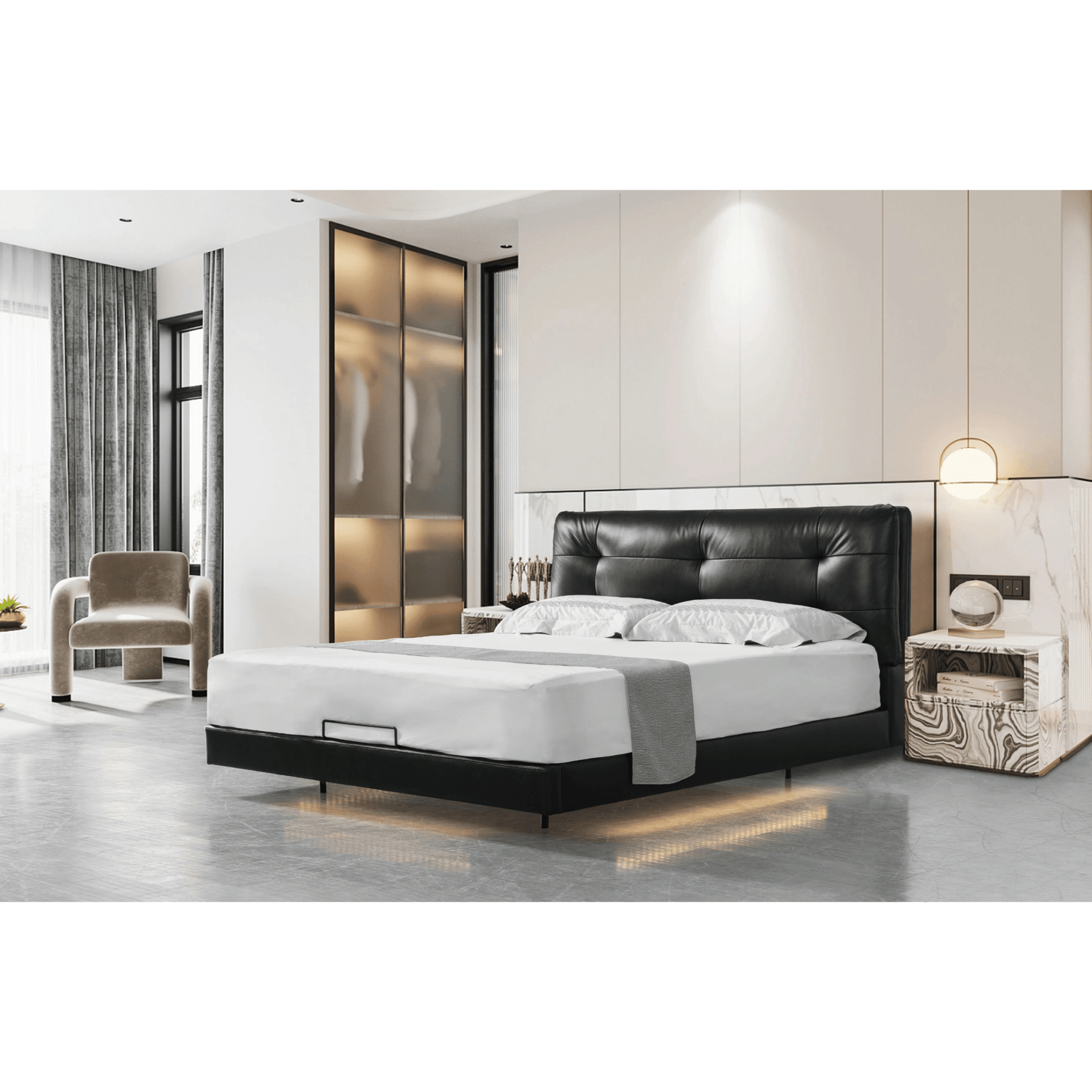 Starlit Sleeper Grey King Bed x W196